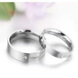 Högkvalitativ Titanring I Lager För Älskare Med Strass