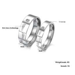 Högkvalitativ Titanring I Lager För Älskare Med Strass