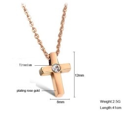 Kvalitetsdrottningen Kors Titanhalsband Med Strass