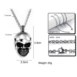 Kung Av Kvantitet Skull Titanhalsband