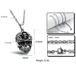 Halsband Av Titan Med Dödskalle Av Högsta Kvalitet