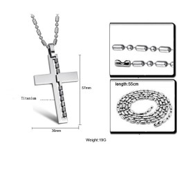 Kvalitets- Och Kvantitetsgaranterat Titanhalsband Med Kors För Män