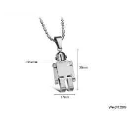 Lättanvänt Vitt Titanhalsband För Män