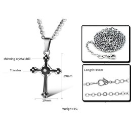 Utmärkt Kvalitets Titanhalsband För Kvinnor Med Kors Och Strass