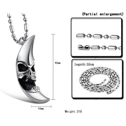 Högkvalitativt Titanhalsband För Män, Månformad