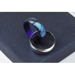 Blå Och Silverfärgade Korsbibelringar Titanhänge Och Halsband