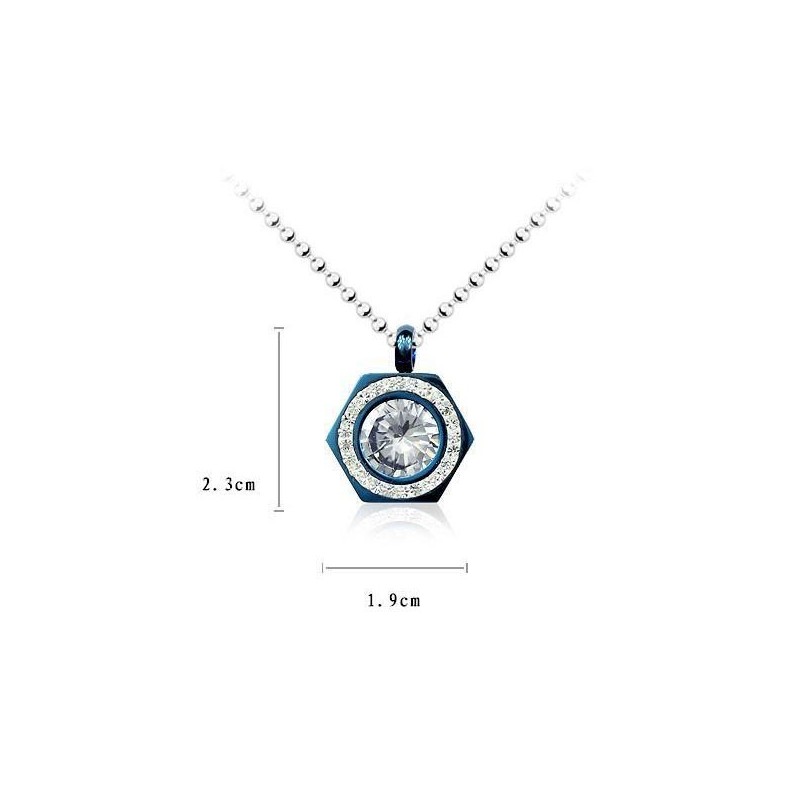 Hexagramblått Halsband Med Hänge I Ren Titan Och Diamanter Hexagramblått Halsband Med Hänge I Ren Titan Och Diamanter