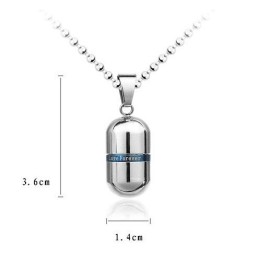 Love Forever Silver Pure Titan Pill Hänge Halsband