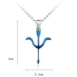 Cupids Pil Blått Titanhänge Och Halsband