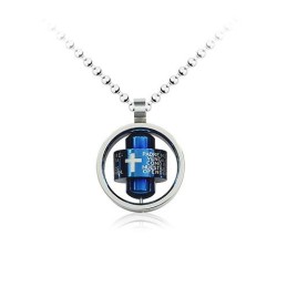 Coolt Moderiktigt Korsring Herrhänge Och Halsband I Titan