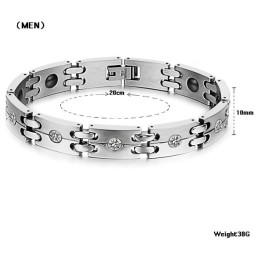 Stabilt Kvalitetshälsoarmband I Titan För Älskare Med Strass