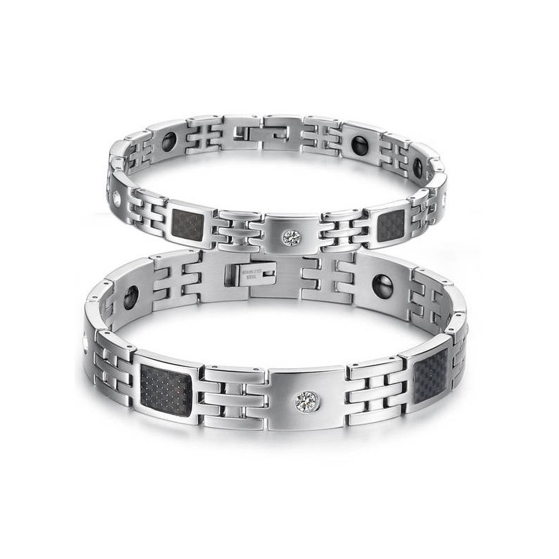 Stabilt Kvalitetshälsoarmband I Titan För Älskare Stabilt Kvalitetshälsoarmband I Titan För Älskare