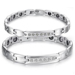Tillförlitligt Kvalitetshälsoarmband I Titan För Älskare Med Strass