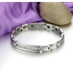 Tillförlitligt Kvalitetshälsoarmband I Titan För Älskare Med Strass