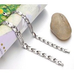 Tillförlitligt Kvalitetshälsoarmband I Titan För Älskare Med Strass