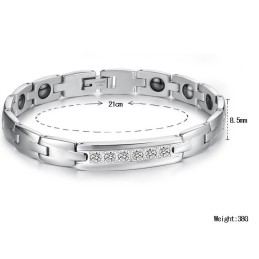 Tillförlitligt Kvalitetshälsoarmband I Titan För Älskare Med Strass