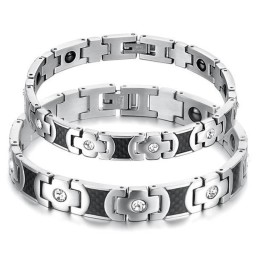 Överlägsen Kvalitet Hälso Titanarmband För Älskare Med Strass