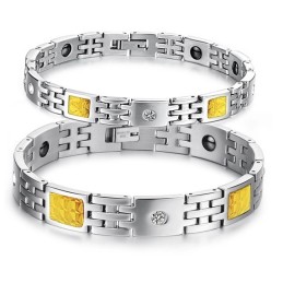 Överlägsen Kvalitet Hälso Titan Lodestone Armband För Älskare Med Strass