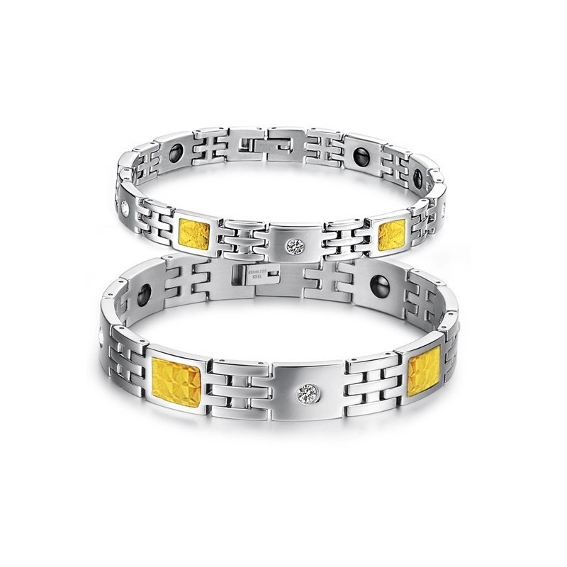 Överlägsen Kvalitet Hälso Titan Lodestone Armband För Älskare Med Strass Överlägsen Kvalitet Hälso Titan Lodestone Armband För Älskare Med Strass