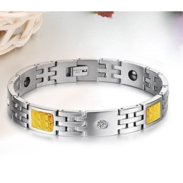 Överlägsen Kvalitet Hälso Titan Lodestone Armband För Älskare Med Strass