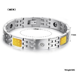 Överlägsen Kvalitet Hälso Titan Lodestone Armband För Älskare Med Strass