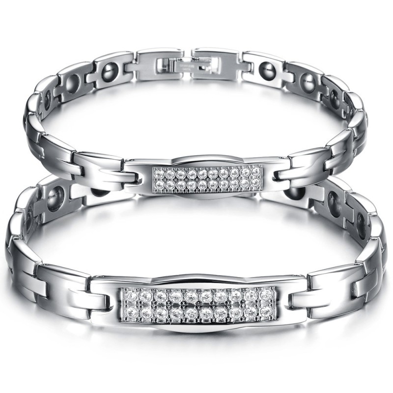 Drottningen Av Kvalitetshälsa Titanarmband Med Diamanter För Älskare Drottningen Av Kvalitetshälsa Titanarmband Med Diamanter För Älskare