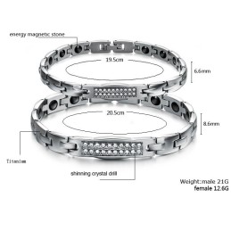 Drottningen Av Kvalitetshälsa Titanarmband Med Diamanter För Älskare
