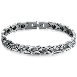 Världsomspännande Hälsoarmband I Titan Med Lodestone