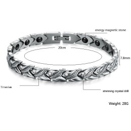 Världsomspännande Hälsoarmband I Titan Med Lodestone