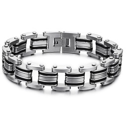 Stabil Kvalitet För Manligt Klassiskt Titansilikonarmband