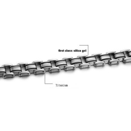 Stabil Kvalitet För Manligt Klassiskt Titansilikonarmband