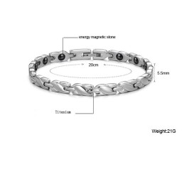 Lättanvänt Armband För Kvinnors Hälsa I Titan, Lodestone