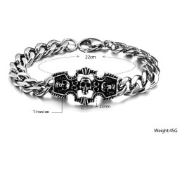 Utmärkt Kvalitet Manligt Skalle Titanarmband
