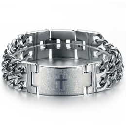 Lättanvänt Titanarmband För Män Med Kors