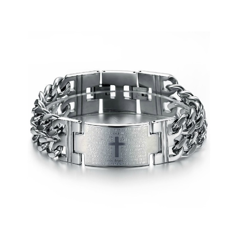 Lättanvänt Titanarmband För Män Med Kors Lättanvänt Titanarmband För Män Med Kors