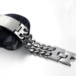 Lättanvänt Titanarmband För Män Med Kors