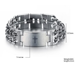 Lättanvänt Titanarmband För Män Med Kors