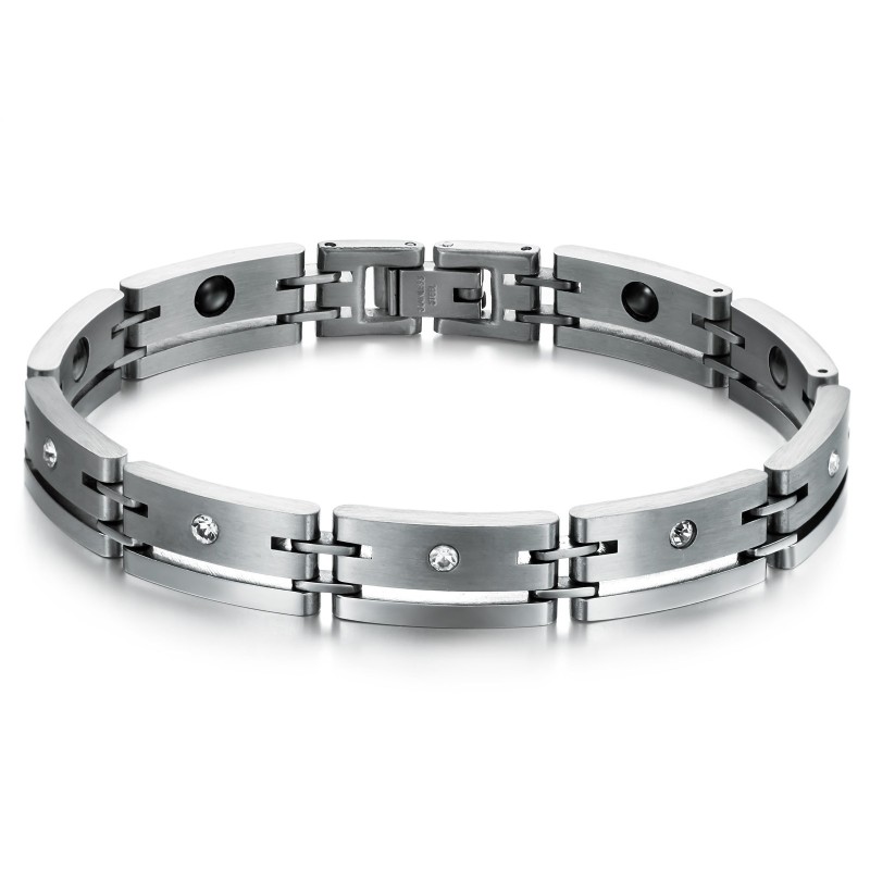 Högkvalitativt Manligt Titanarmband I Lodestone Högkvalitativt Manligt Titanarmband I Lodestone