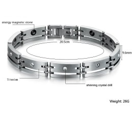 Högkvalitativt Manligt Titanarmband I Lodestone