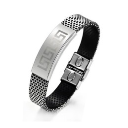 Slitstarkt Manligt Armband I Titan Med Great Wall-Motiv