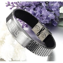 Slitstarkt Manligt Armband I Titan Med Great Wall-Motiv