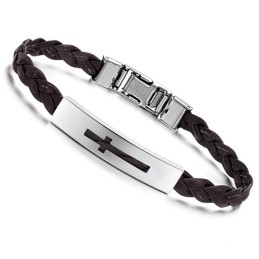 Stabil Kvalitet Kvinnlig Kors Titan Pu Armband