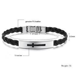 Stabil Kvalitet Kvinnlig Kors Titan Pu Armband