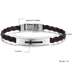 Stabil Kvalitet Kvinnlig Kors Titan Pu Armband