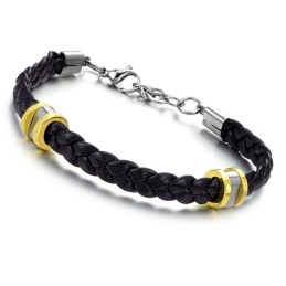 Högkvalitativt Kortfattat Titanläderarmband
