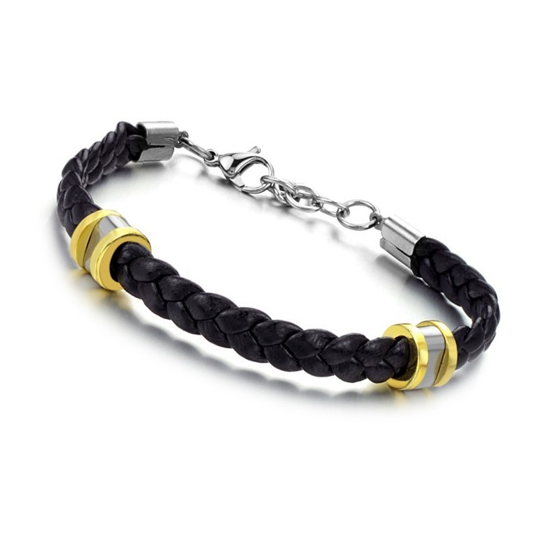Högkvalitativt Kortfattat Titanläderarmband