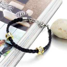Högkvalitativt Kortfattat Titanläderarmband
