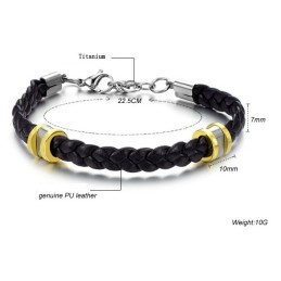 Högkvalitativt Kortfattat Titanläderarmband