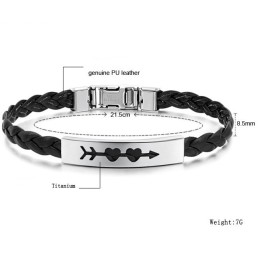 Stabil Kvalitet Kvinnlig Älskling Titan Läderarmband