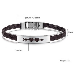 Stabil Kvalitet Kvinnlig Älskling Titan Läderarmband